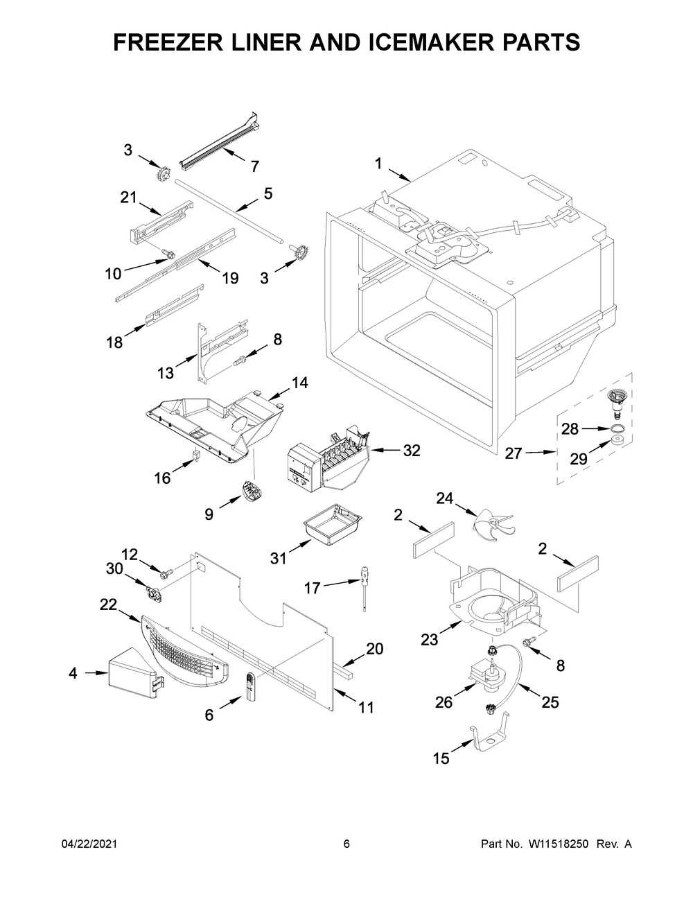 W11556926 Refrigerator Ice Maker - XPart Supply