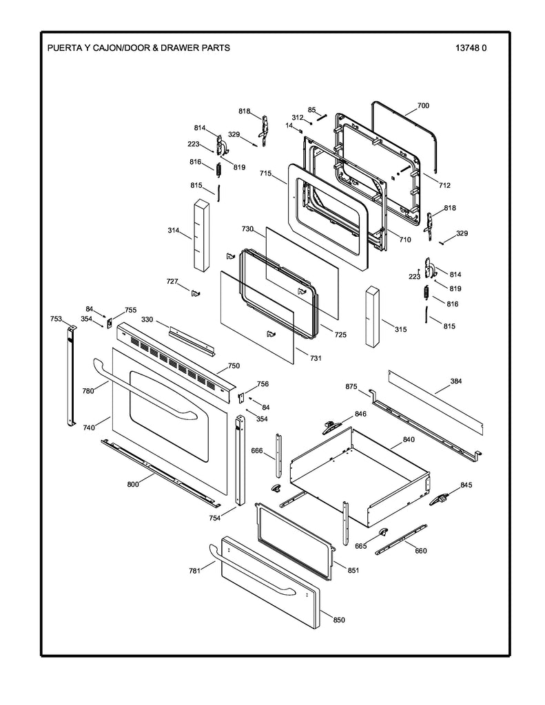 WS01L00806 Range Inner Oven Door Glass - XPart Supply