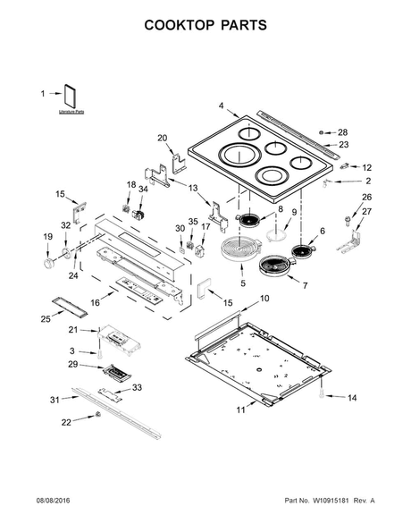 W10915661 Range Control Panel, Stainless - XPart Supply